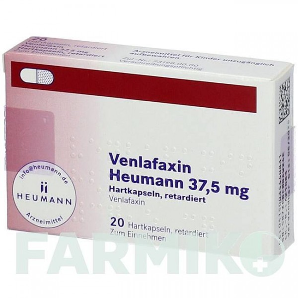 ВЕНЛАФАКСИН (VENLAFAXIN) 37,5 мг капсули 20 шт - Венлафаксин HEUMANN PHARMA