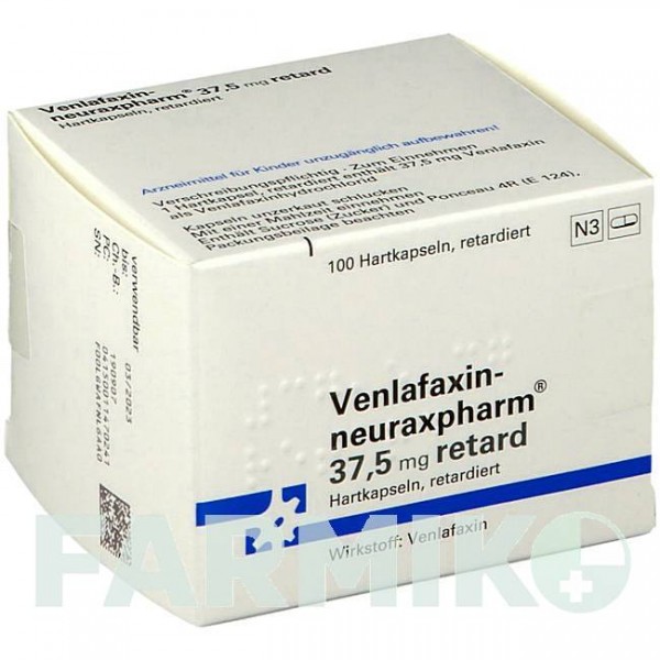 ВЕНЛАФАКСИН (VENLAFAXIN) 37,5 мг капсули 20 шт - Венлафаксин NEURAXPHARM