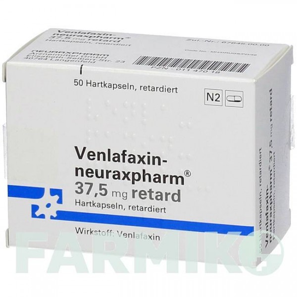 ВЕНЛАФАКСИН (VENLAFAXIN) 37,5 мг капсулы 50 шт - Венлафаксин NEURAXPHARM