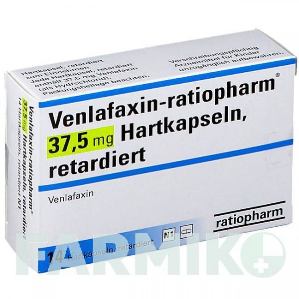 ВЕНЛАФАКСИН (VENLAFAXIN) 37,5 мг капсулы 14 шт - Венлафаксин RATIOPHARM