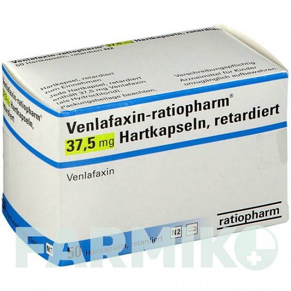 ВЕНЛАФАКСИН (VENLAFAXIN) 37,5 мг капсули 50 шт - Венлафаксин RATIOPHARM