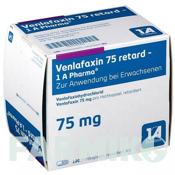 ВЕНЛАФАКСИН (VENLAFAXIN) 75 капсули 100 шт - Венлафаксин 1 A PHARMA