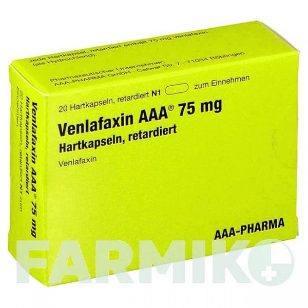 ВЕНЛАФАКСИН (VENLAFAXIN) 75 мг капсули 20 шт - Венлафаксин AAA - PHARMA