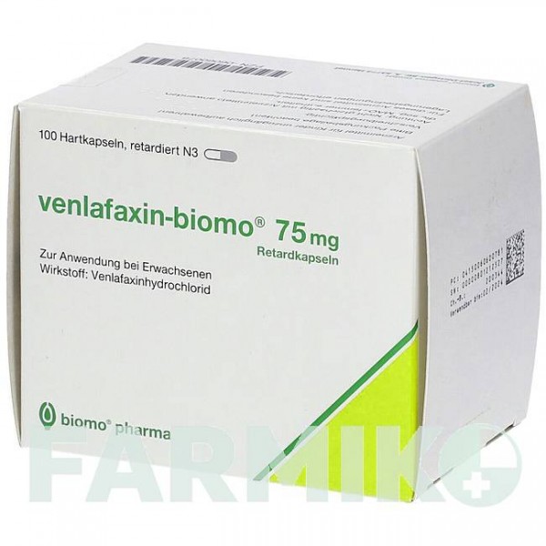 ВЕНЛАФАКСИН (VENLAFAXIN) 75 мг капсули 20 шт - Венлафаксин BIOMO PHARMA