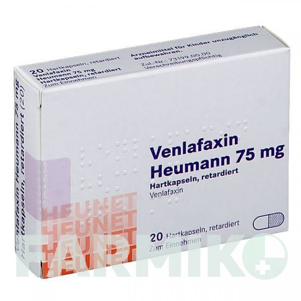 ВЕНЛАФАКСИН (VENLAFAXIN) 75 мг капсули 20 шт - Венлафаксин HEUNET PHARMA