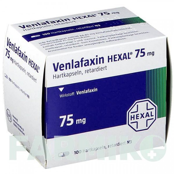 ВЕНЛАФАКСИН (VENLAFAXIN) 75 мг капсули 100 шт - Венлафаксин HEXAL