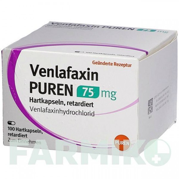 ВЕНЛАФАКСИН (VENLAFAXIN) 75 мг капсули 14 шт - Венлафаксин PUREN PHARMA