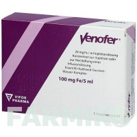ВЕНОФЕР (VENOFER) 20 мг мл раствор 5x5 мл - Железо (III) оксид-сахароза комплекс ABACUS MEDICINE