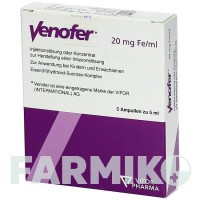 ВЕНОФЕР (VENOFER) 20 мг мл розчин 5x5 мл - Залізо (III) оксид-сахароза комплекс KOHLPHARMA