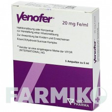 ВЕНОФЕР (VENOFER) 20 мг мл розчин 5x5 мл - Залізо (III) оксид-сахароза комплекс KOHLPHARMA