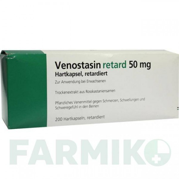 ВЕНОСТАЗИН (VENOSTASIN) 50 мг капсулы 200 шт - Плоды конского каштана EURIMPHARM