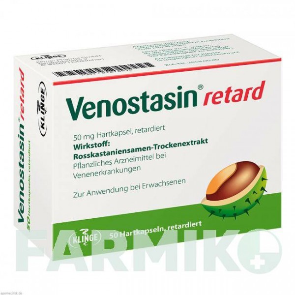 ВЕНОСТАЗИН (VENOSTASIN) 50 мг капсули 50 шт - Плоди кінського каштана KLINGE PHARMA