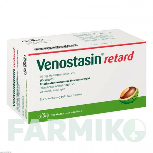 ВЕНОСТАЗИН (VENOSTASIN) 50 мг капсулы 200 шт - Плоды конского каштана KLINGE PHARMA