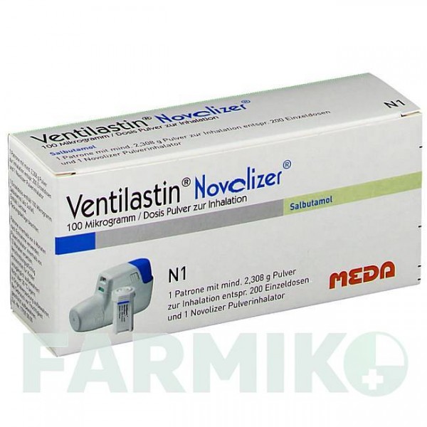 ВЕНТІЛАСТИН (VENTILASTIN) 200 доз порошок 1x200 шт - Сальбутамол MEDA PHARMA