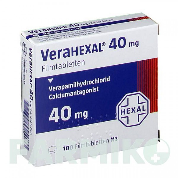ВЕРАГЕКСАЛ (VERAHEXAL) 40 таблетки 100 шт - Верапамил HEXAL