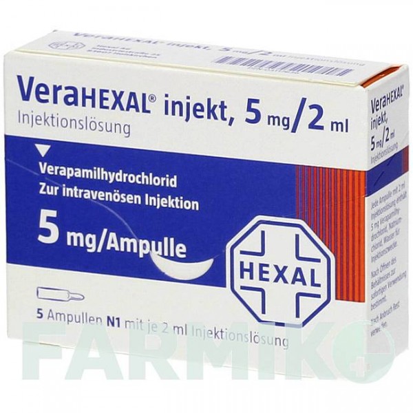 ВЕРАГЕКСАЛ (VERAHEXAL) раствор 5 шт - Верапамил HEXAL