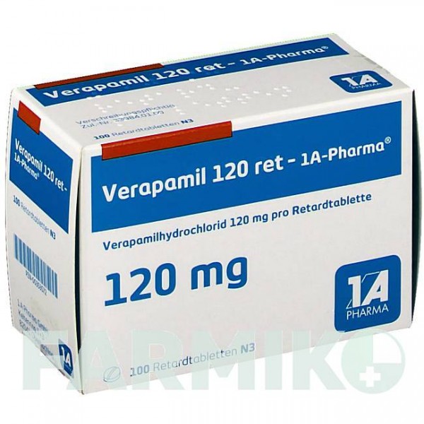 ВЕРАПАМИЛ (VERAPAMIL) 120 таблетки 100 шт - Верапамил 1 A PHARMA