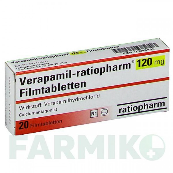 ВЕРАПАМІЛ (VERAPAMIL) 120 мг таблетки 20 шт - Верапаміл RATIOPHARM