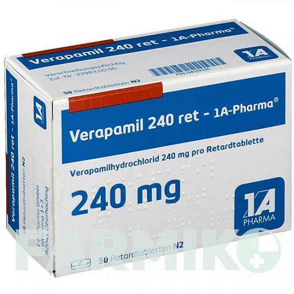 ВЕРАПАМИЛ (VERAPAMIL) 240 таблетки 50 шт - Верапамил 1 A PHARMA