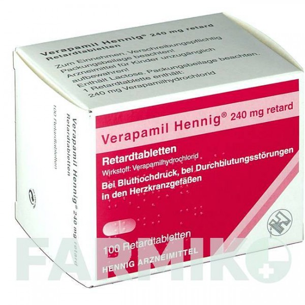 ВЕРАПАМИЛ (VERAPAMIL) 240 мг таблетки 100 шт - Верапамил HENNIG