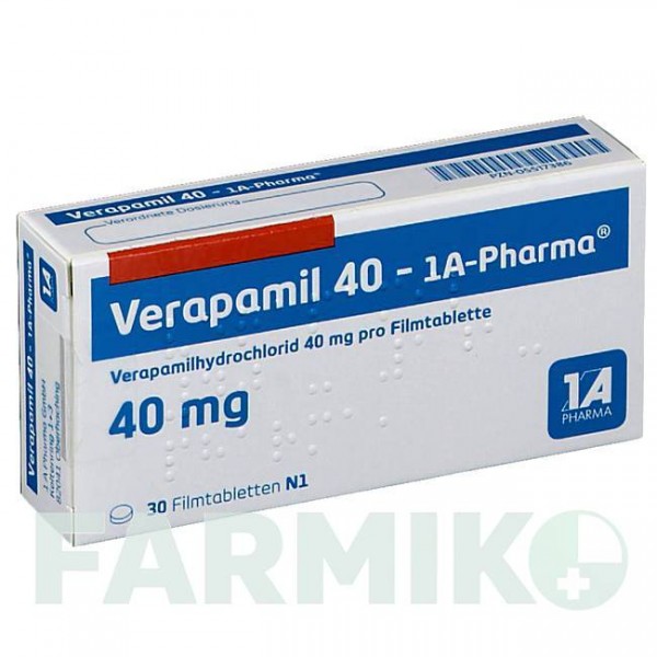 ВЕРАПАМИЛ (VERAPAMIL) 40 таблетки 30 шт - Верапамил 1 A PHARMA