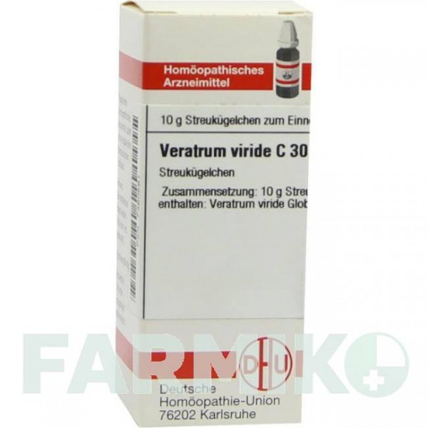 ВЕРАТРУМ ВИРИДЕ (VERATRUM VIRIDE) C 30 глобули 10 г - Гомеопатия DHU