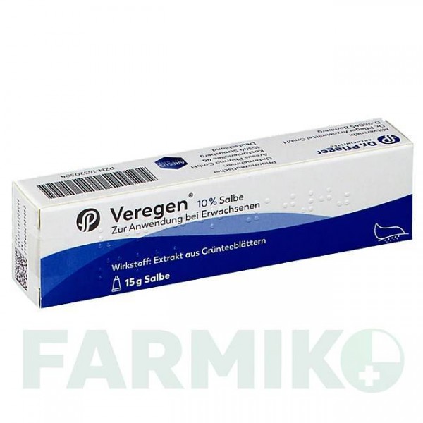 ВЕРЕГЕН (VEREGEN) 10% мазь 15 г - Зеленый чай DR.PFLEGER