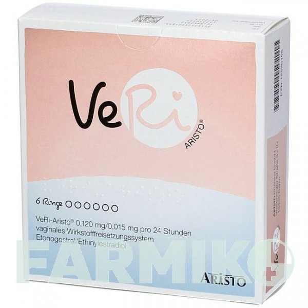 ВЕРИ (VERI) 0,120 мг/0,015 мг 24 ч кольцо 6 шт - Прогестаген, Эстроген ARISTO PHARMA