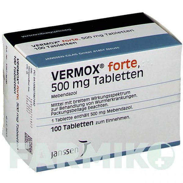 ВЕРМОКС (VERMOX) 500 мг таблетки 100 шт - Мебендазол JANSSEN CILAG
