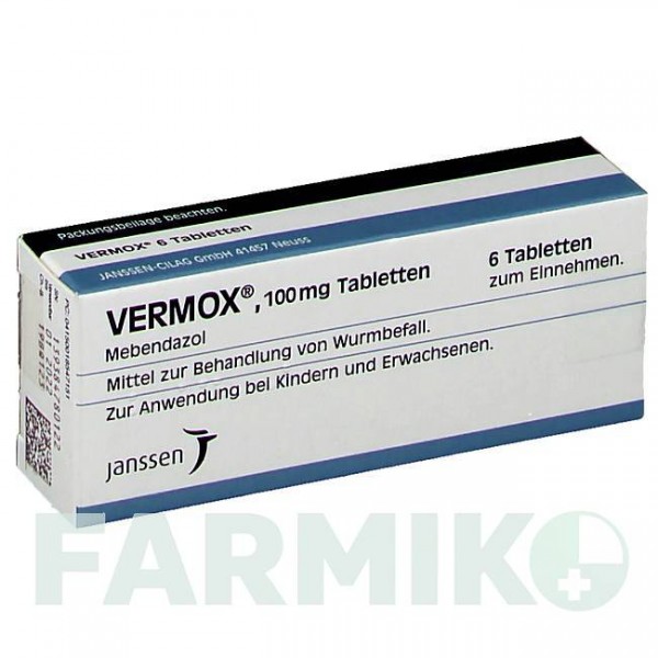 ВЕРМОКС (VERMOX) таблетки 6 шт - Мебендазол JANSSEN CILAG