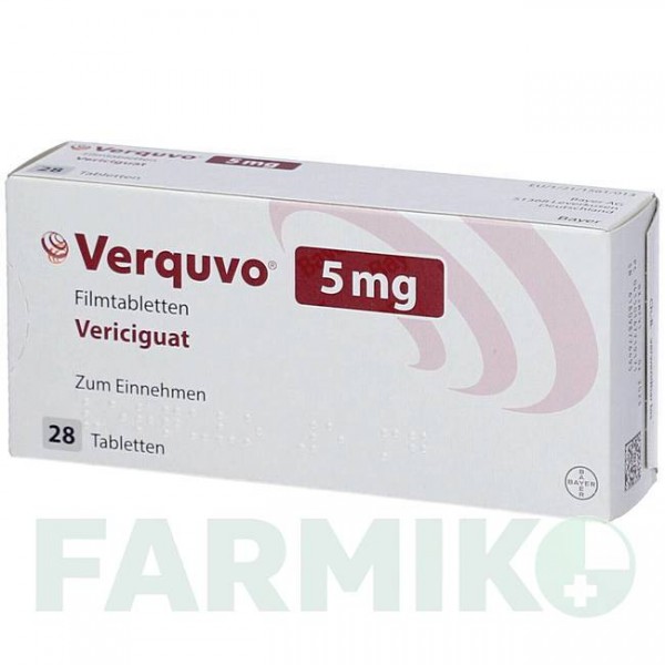 ВЕРКУВО (VERQUVO) 5 мг таблетки 1x28 шт - Верицигуат BAYER