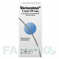 ВЕРРУКУТАН (VERRUCUTAN) 5 мг/г + 100 мг/г раствор 14 мл - Фторурацил, Другое DERMAPHARM