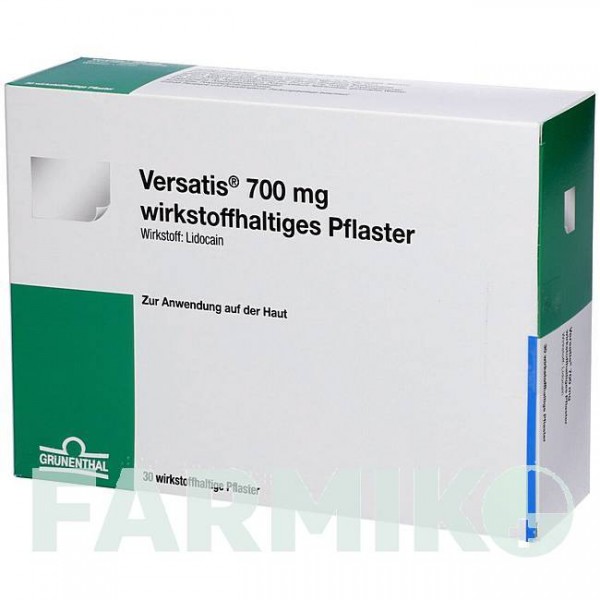 ВЕРСАТИС (VERSATIS) 700 мг пластырь 20 шт - Лидокаин ABACUS MEDICINE