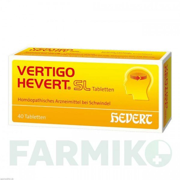 ВЕРТИГО (VERTIGO) таблетки 40 шт - Гомеопатия HEVERT