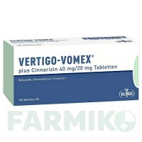 ВЕРТИГО ВОМЕКС (VERTIGO VOMEX) 40 мг/20 мг таблетки 100 шт - Циннаризин, Дименгидринат KLINGE PHARMA