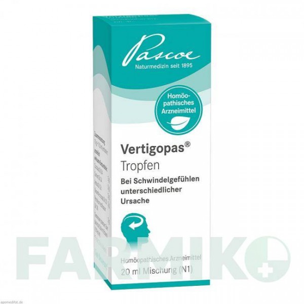 ВЕРТИГОПАС (VERTIGOPAS) капли 20 мл - Гомеопатия PASCOE
