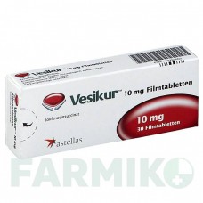 ВЕЗИКУР (VESIKUR) 10 мг таблетки 30 шт - Солифенацин ASTELLAS PHARMA