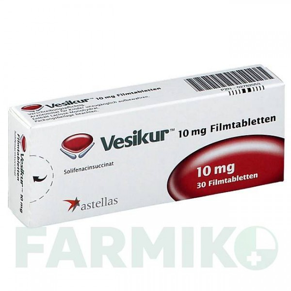 ВЕЗИКУР (VESIKUR) 10 мг таблетки 30 шт - Солифенацин ASTELLAS PHARMA