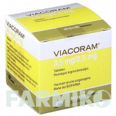ВИАКОРАМ (VIACORAM) 3,5 мг/2,5 мг таблетки 90 шт - Периндоприл, Амлодипин KOHLPHARMA