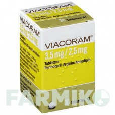 ВІАКОРАМ (VIACORAM) 3,5 мг/2,5 мг таблетки 30 шт - Периндоприл, Амлодипін SERVIER