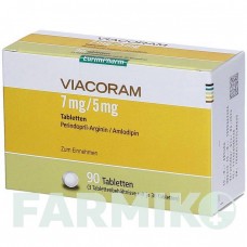 ВІАКОРАМ (VIACORAM) 7 мг/5 мг таблетки 30 шт - Периндоприл, Амлодипін EURIMPHARM