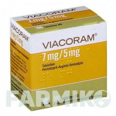 ВИАКОРАМ (VIACORAM) 7 мг/5 мг таблетки 100 шт - Периндоприл, Амлодипин SERVIER