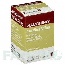 ВИАКОРИНД (VIACORIND) 7 мг/5 мг/2,5 мг таблетки 30 шт - Периндоприл, Амлодипин, Индапамид SERVIER