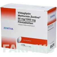 ВИЛДАГЛИПТИН (VILDAGLIPTIN) 50 мг/1000 мг таблетки 180 шт - Вилдаглиптин ZENTIVA