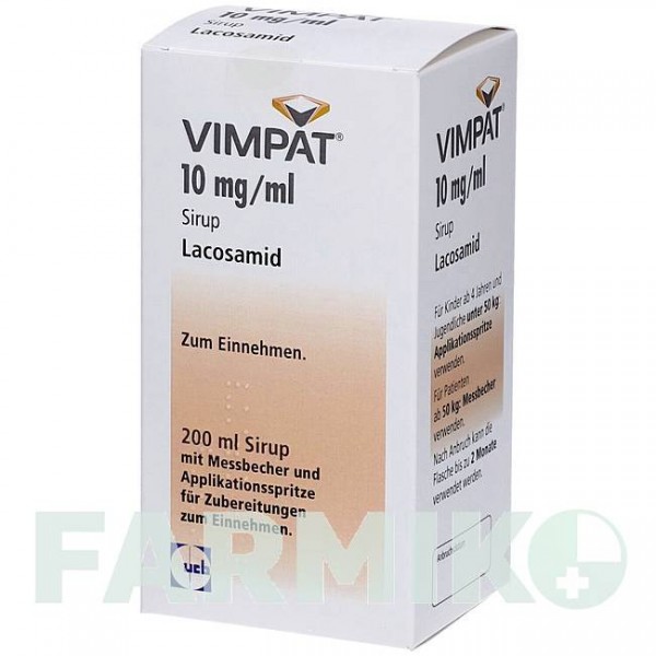 ВИМПАТ (VIMPAT) 10 мг/мл сироп 200 мл - Лакосамид AARAGON PHARMA