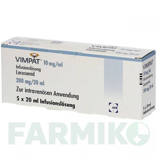 ВИМПАТ (VIMPAT) 10 мг/мл раствор 5x20 мл - Лакосамид UCB PHARMA