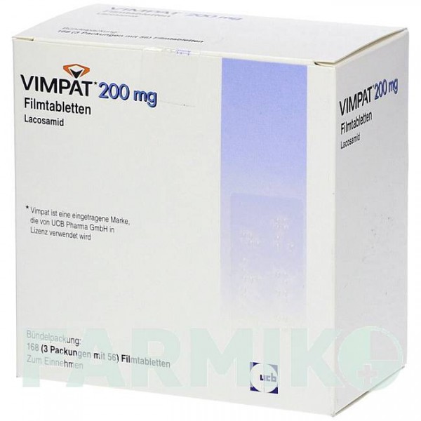 ВИМПАТ (VIMPAT) 200 мг таблетки 168 шт - Лакосамид KOHLPHARMA