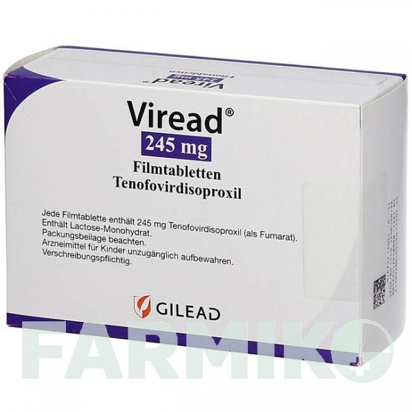 ВИРЕАД (VIREAD) 245 мг таблетки 30 шт - Тенофовир ABACUS MEDICINE