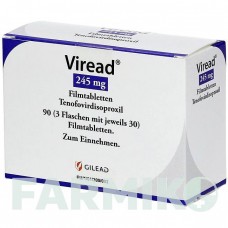 ВІРЕАД (VIREAD) 245 мг таблетки 3x30 шт - Тенофовір ACA MULLER-ADAG PHARMA