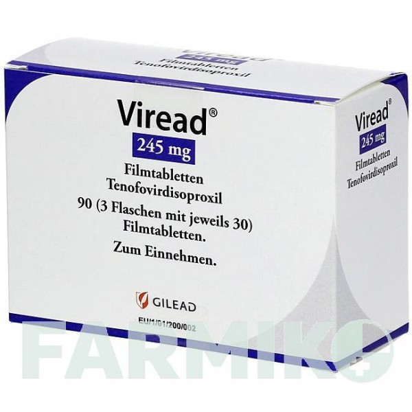 ВІРЕАД (VIREAD) 245 мг таблетки 3x30 шт - Тенофовір ACA MULLER-ADAG PHARMA